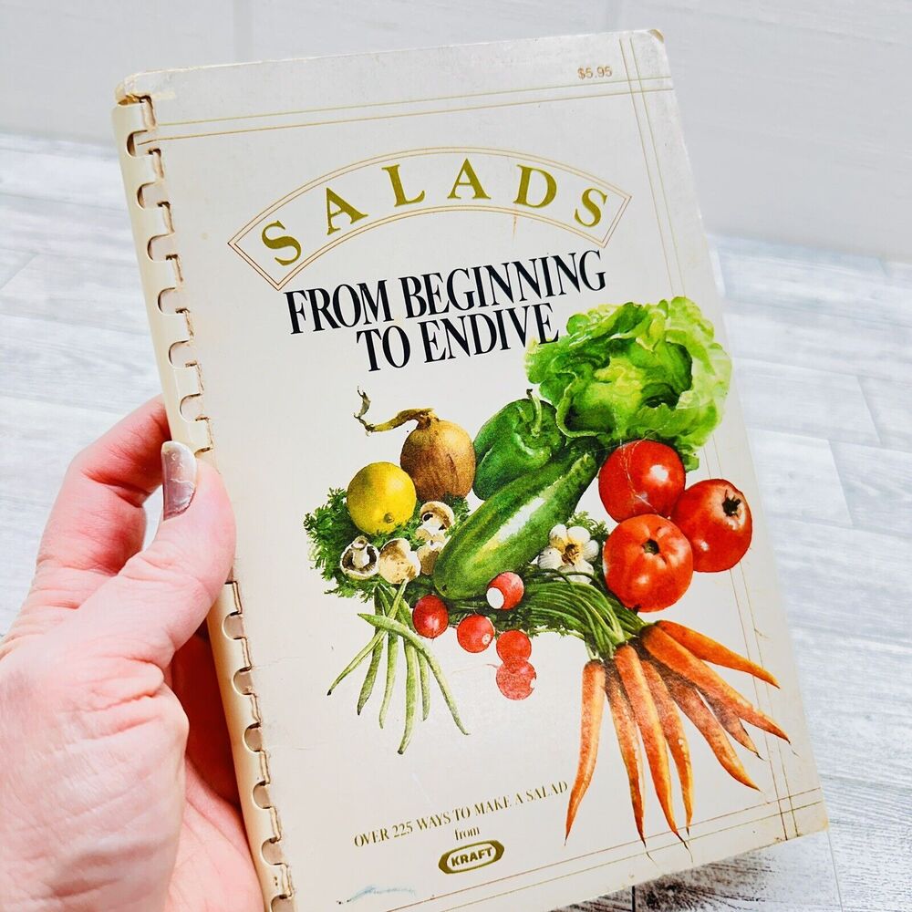 Salads From Beginning to Endive Vtg 1980 by Kraft Kitchens Comb Spiral Cookbook